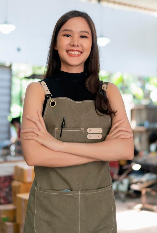 ceramista asiatica delantal pech